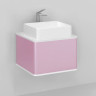 Тумба Pastel 58 подвесная, розовый иней