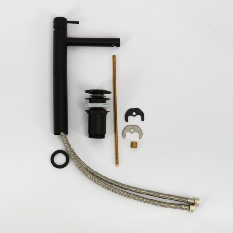 Смеситель для раковины однорычажный, с тонкой ручкой, с донным клапаном Cezares LEAF-LC1-L-PO