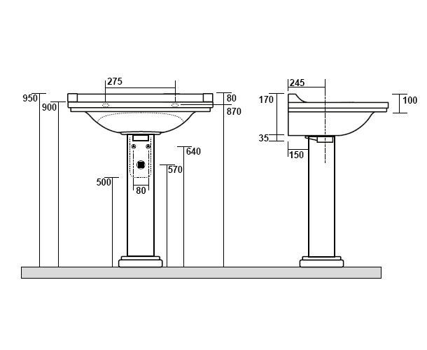 Раковина Kerasan Waldorf 4140K1bi/cr