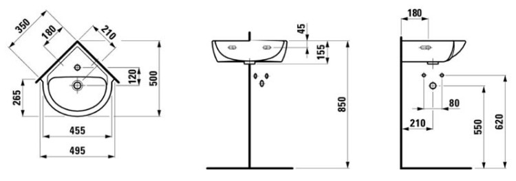 Раковина Laufen Pro B 50 8.1695.6