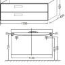 Тумба под две раковины Jacob Delafon Rythmik 120 подвесная 2 ящика
