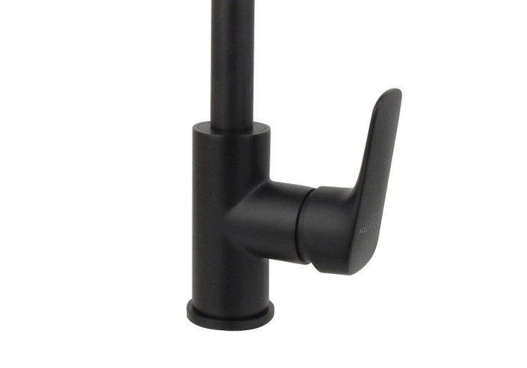 Смеситель для кухни Aquatek (полукруглый излив), матовый черный AQ1082MB ВЕГА