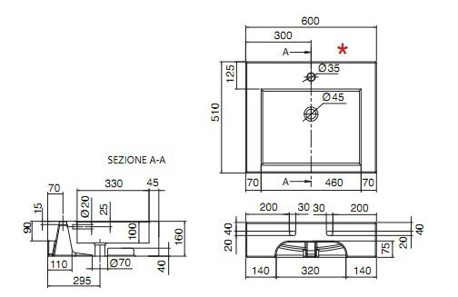 Раковина Scarabeo Square 8007B