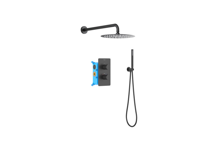 Set 3 в 1 душевой комплект Aquatek, матовый черный AQ1376MB ЕВРОПА