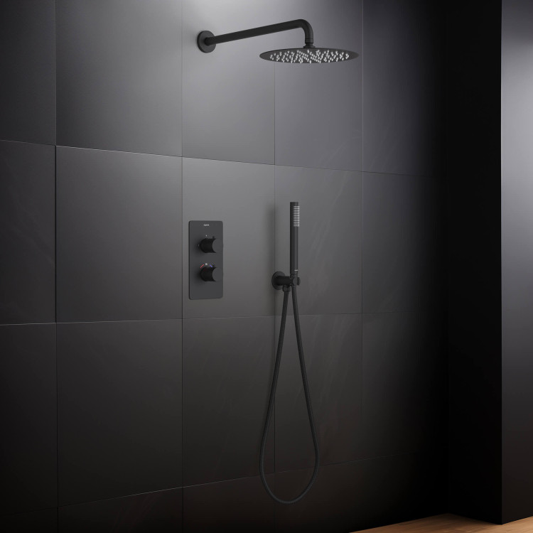 Set 3 в 1 душевой комплект Aquatek, матовый черный AQ1376MB ЕВРОПА