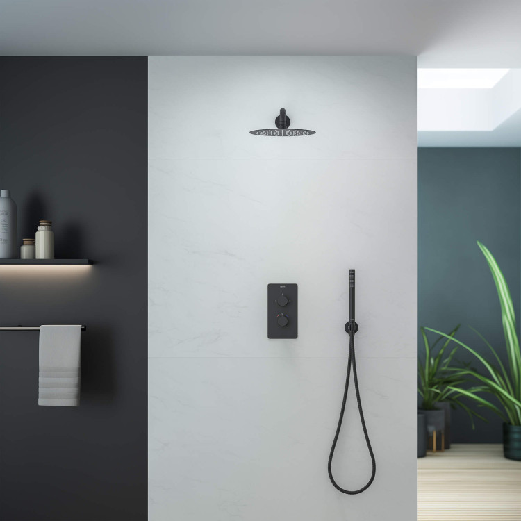 Set 3 в 1 душевой комплект Aquatek, матовый черный AQ1376MB ЕВРОПА