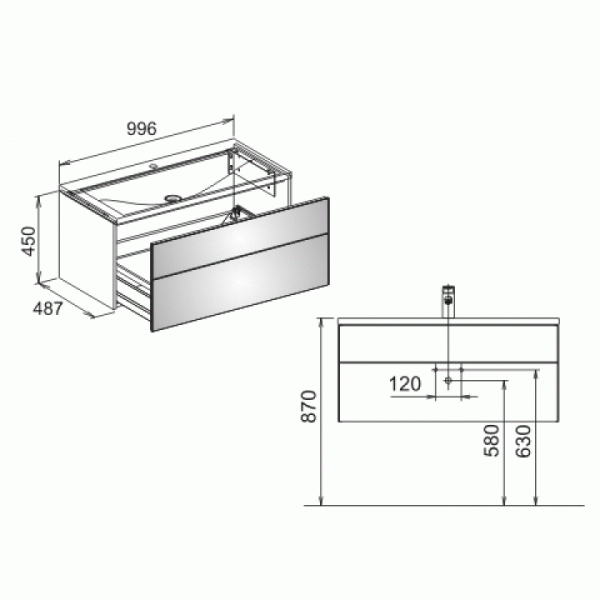 Тумба под раковину Keuco Royal Reflex 34070 210000
