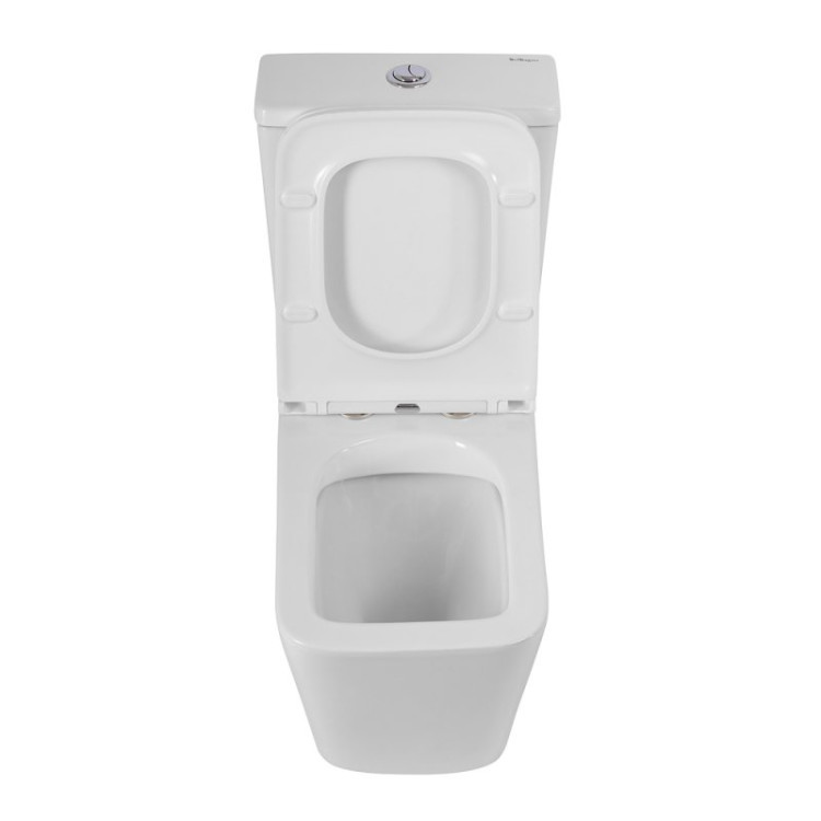 Чаша безободкового унитаза с сиденьем дюропласт soft close, P-trap Cezares BB02093CPR/SC