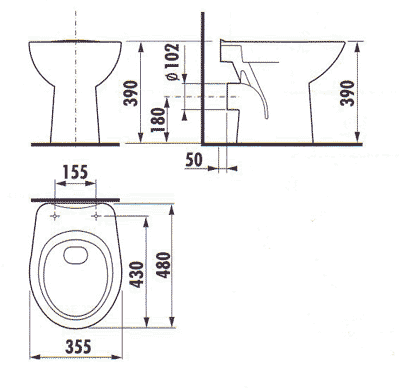 Унитаз Jika Zeta 2239.6 приставной