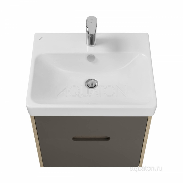 Тумба под раковину AQUATON Оливия 55 грей, дуб ойстер 1A254201OLUG0