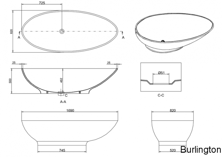 Ванна акриловая Teardrop Small [M10F]