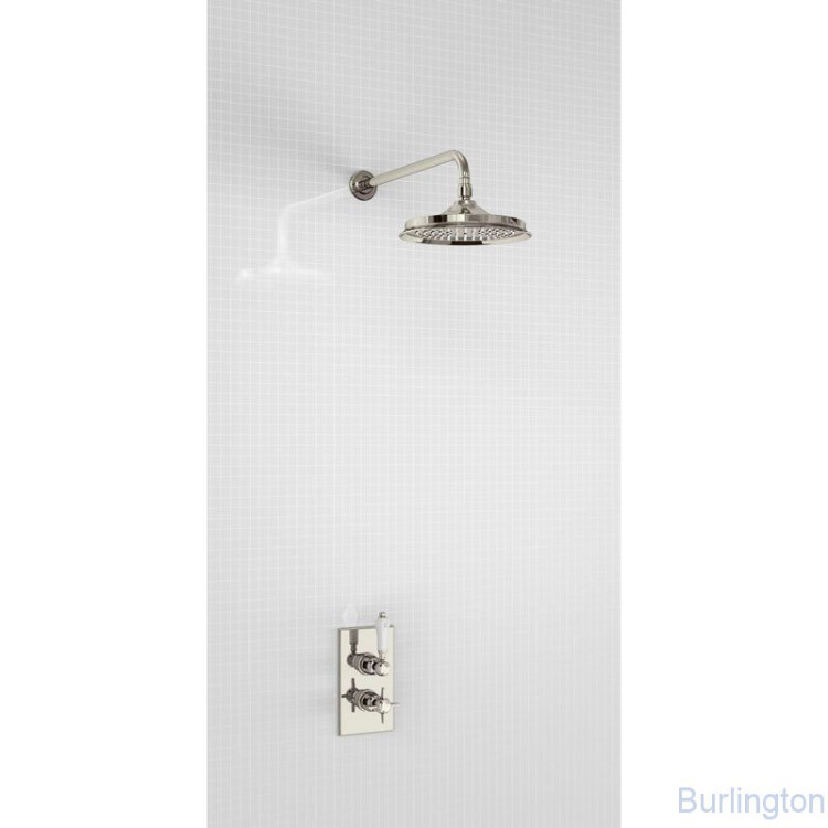 Душевая стойка с встроенным термостатом На 1 выпуск, верхняя лейка 9', НИКЕЛЬ [BARC73 NKL + ARCV17 NKL]