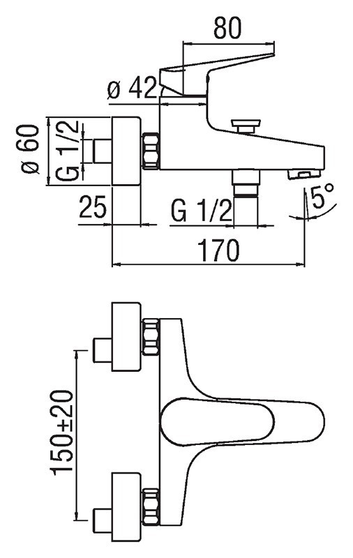Смеситель для ванны Nobili Blues BS101110/1CR