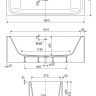 Ванна из литьевого мрамора, отдельностоящая Cezares TITAN-VARIO-180-80-CNT