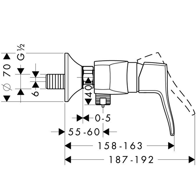 Смеситель для душа Hansgrohe Metris Classic 31672000