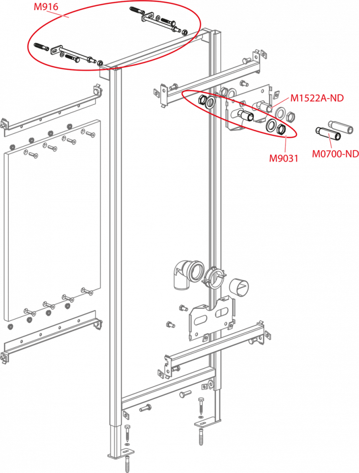 Mонтажная рама для мойки и смесителя Alcadrain A108/1300