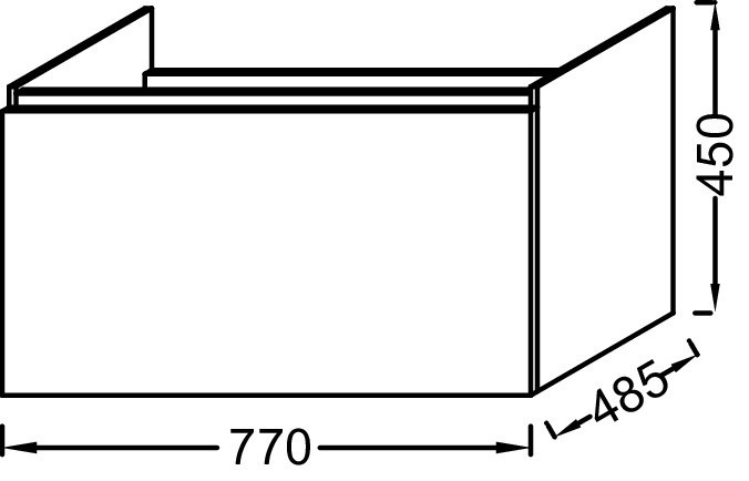 Мебель 80 см для раковины Jacob Delafon ODEON UP EB894-N14