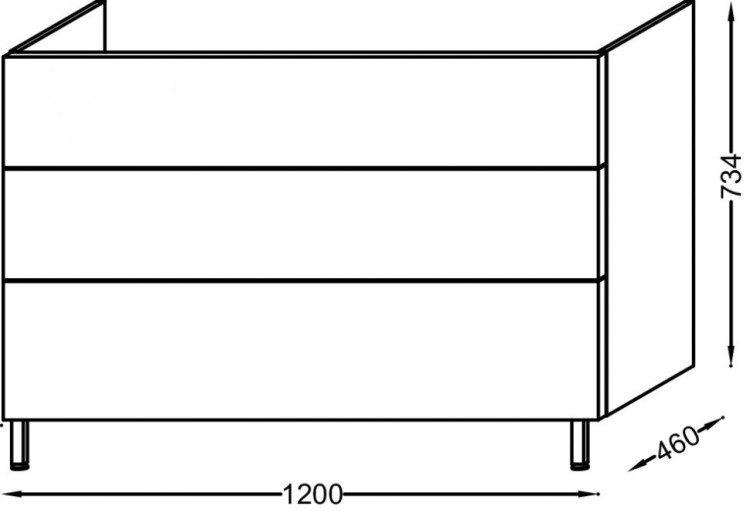 Мебель для раковины-столешницы 120 см, белый, блестящий Jacob Delafon VOX EB2091-R1-N18