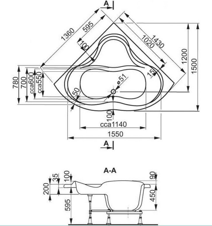 Акриловая ванна Vagnerplast Iris 143x143