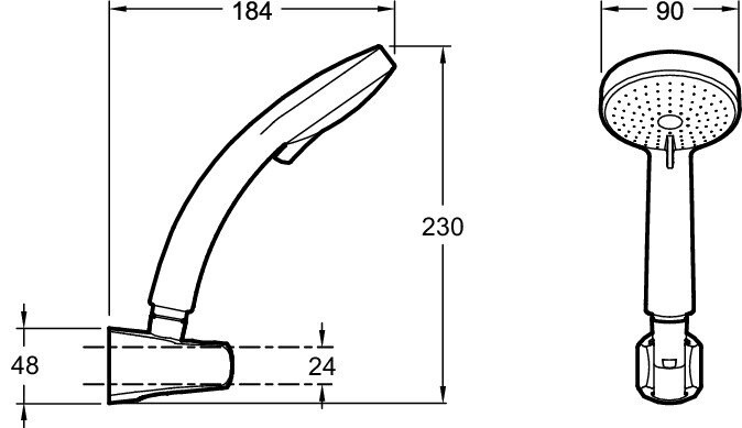 Душевой комплект с держателем для душа, шлангом Jacob Delafon CITRUS E12904-CP