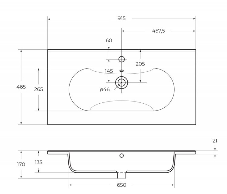 Стеклянная раковина BelBagno BB910/465-LV-VTR-BO