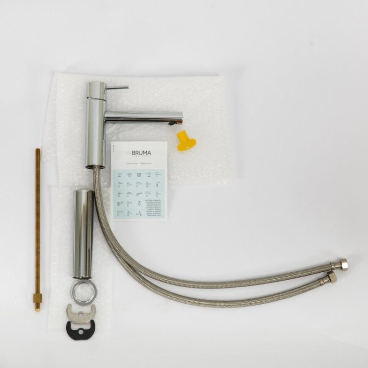 Смеситель для раковины однорычажный, с тонкой ручкой, с донным клапаном Cezares LEAF-LC1-L-PR