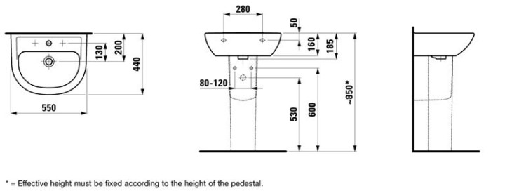 Раковина Laufen Pro B 55 8.1095.1