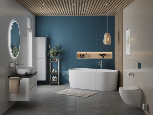 Отдельностоящая, овальная акриловая ванна в комплекте со сливом-переливом Cezares BB411-1700-800-MATT