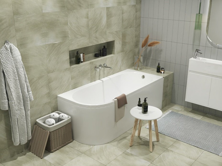 Ванна акриловая асимметричная 1Marka «ALISA MG» 170*75 R