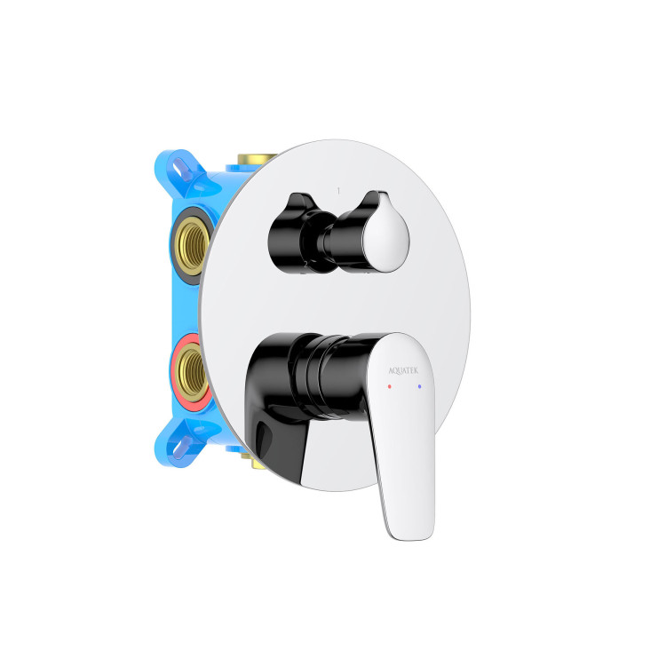 Смеситель для ванны, 3 режима (внешняя и скрытая часть) Aquatek AQ1147CR БЕТТА