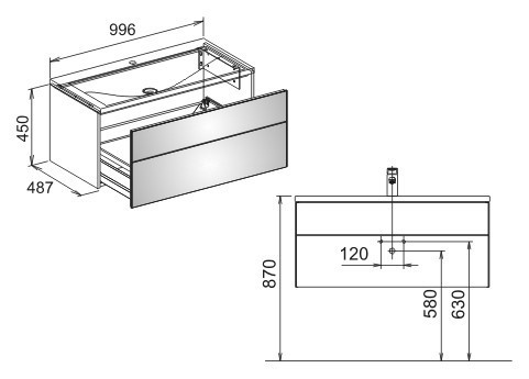 Тумба под раковину Keuco Royal Reflex 34070220000