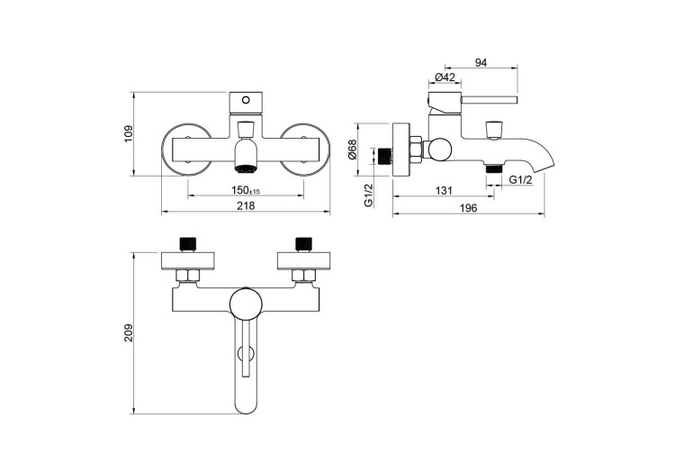 Душевой комплект наружного монтажа Aquatek ЕВРОПА AQ1330MB