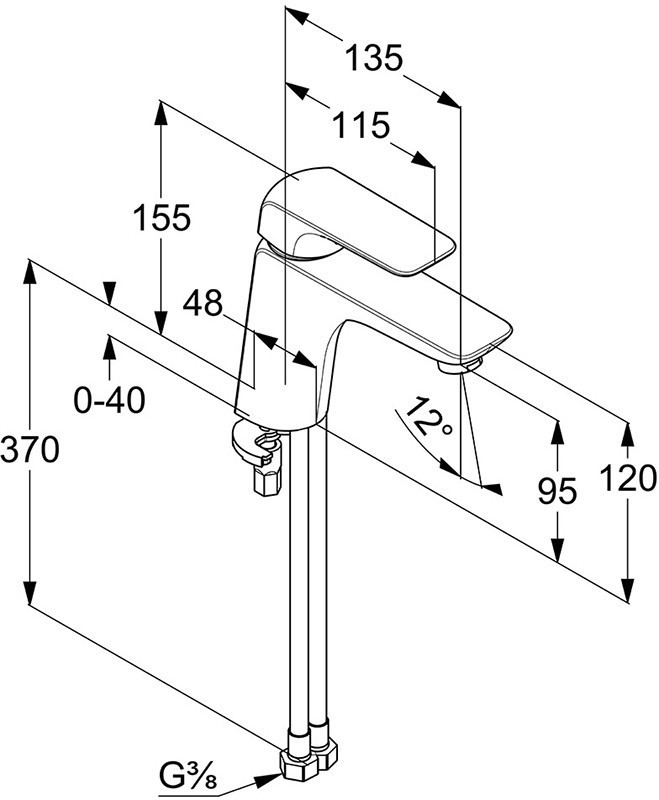 Смеситель для раковины Kludi Ameo 412760575