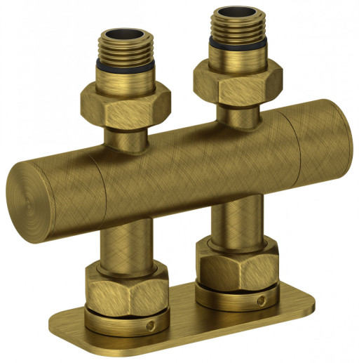 Вентиль 2х1/2&quot; Сунержа прямой скрытый-скрытый EU50 Состаренная бронза