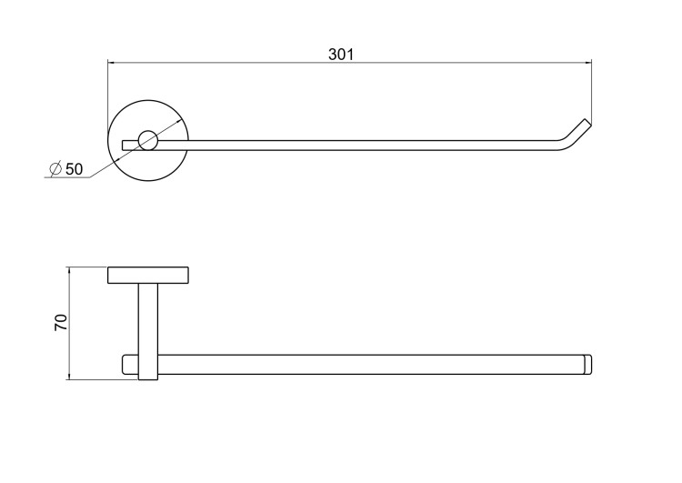 Полотенцедержатель Aquatek матовый черный AQ4619MB Бетта