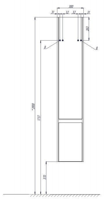 Шкаф-пенал Акватон Капри 30 подвесной