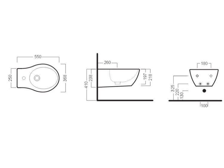Биде Hatria Le Fiabe Y1BP подвесное