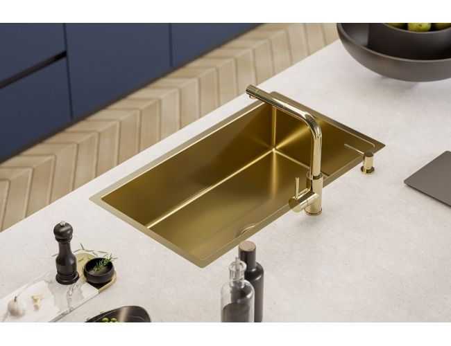 Мойка QUADRIX MONARCH 60 GOLD 740x400x200 в компл. с выпуском без сифона,