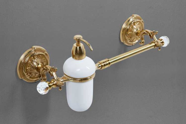 Полотенцедержатель с дозатором для жидкого мыла, 9х43 см ART&MAX AM-2057D-Br-C