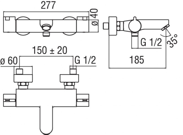 Смеситель для ванны  Nobili ABC AB87110/1CR