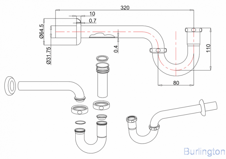 Сифон для биде [W27]