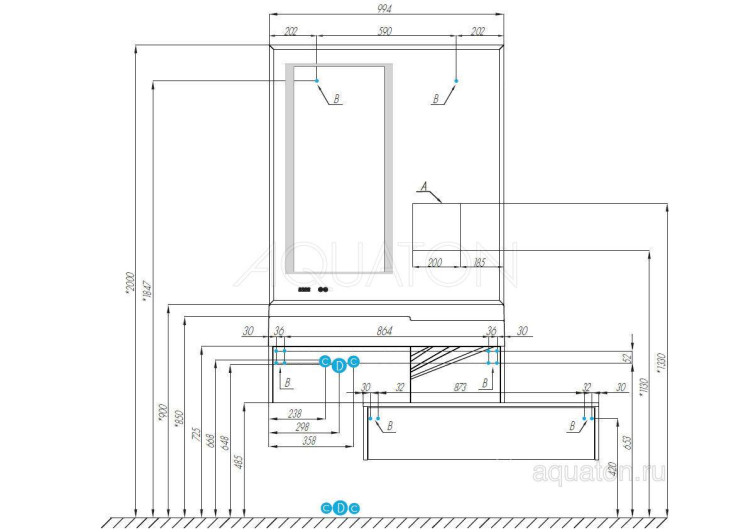Зеркало Aquaton Сакура 100 1A235102SKW80