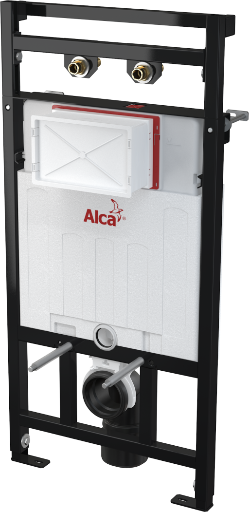 Монтажная рама с бачком для видуара и смесителя, со стоковым коленом DN90/110 Alcadrain A108F/1100