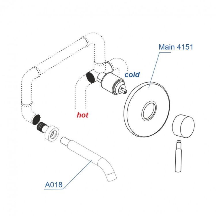 WasserKRAFT A41513 Встраиваемый набор для раковины