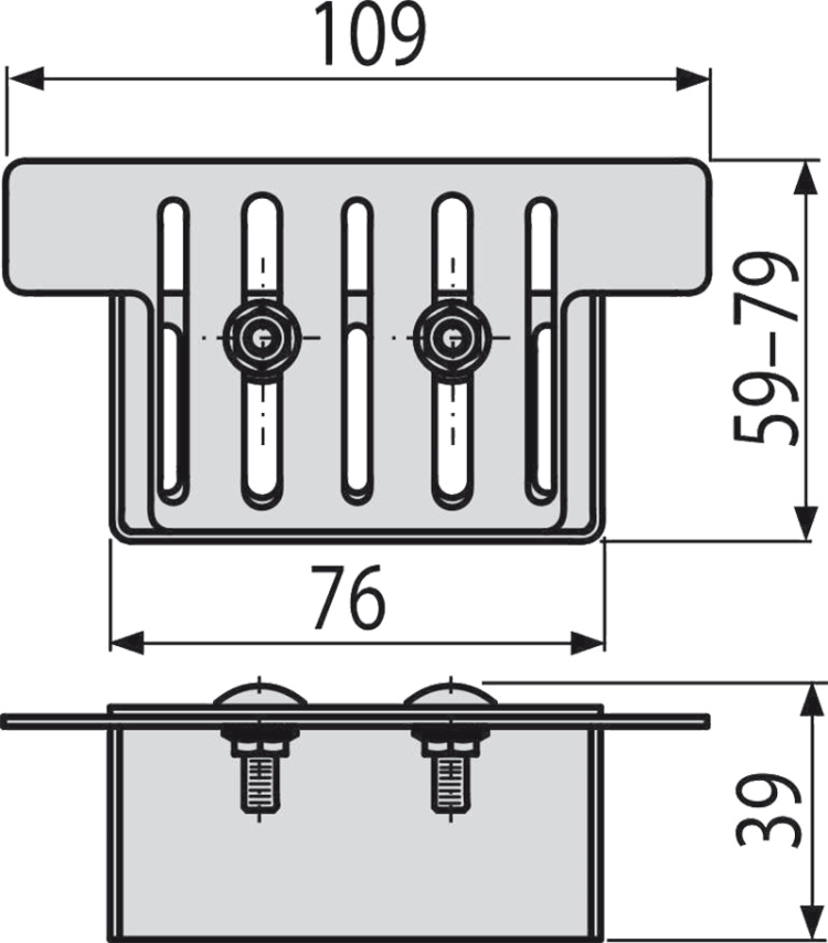 Заглушка для дренажных желобов 100 мм, нержавеющая сталь Alcadrain ADZ-P002