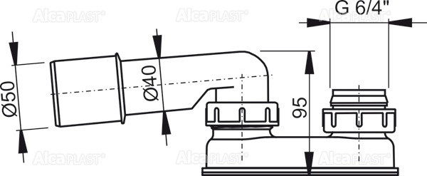 Гидрозатвор Alcadrain A53-DN50