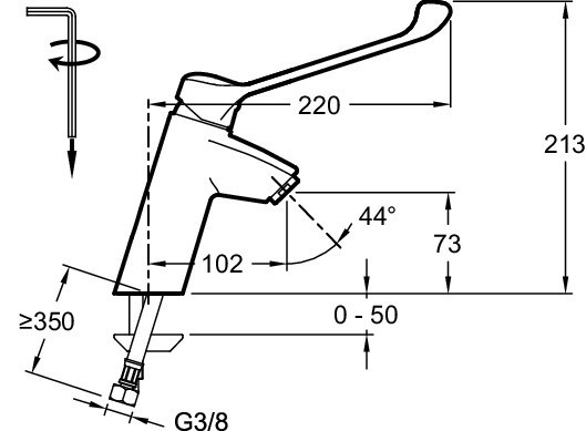 Смеситель для раковины Panache, без донного клапана Jacob Delafon EASY E18162-CP