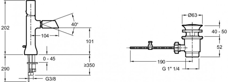 Однорычажный смеситель для биде Jacob Delafon TOOBI E8961-CP