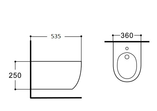 Биде подвесное Aquatek ЕВРОПА New AQ1006-00 535*360*250, цвет белый