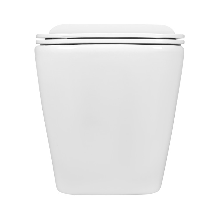 Унитаз подвесной безободковый Aquatek ДЕЛЬТА 480 x 350 x 320 мм, тонкое сиденье с механизмом плавного закрывания